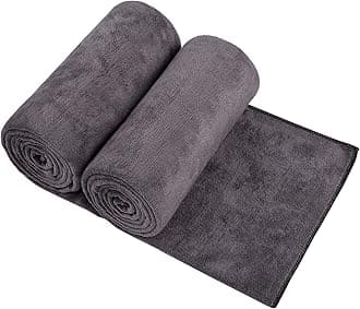 Bath Towels Pack of 2 - Soft Feel Grey Bath Towel Sets, Highly Absorbent Microfiber Towels for Body, Quick Drying, Microfiber Towel for Sport, Yoga, SPA, Fitness, (27’’ x 54’’)