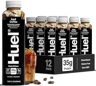 Black Edition Ready-to-Drink | Iced Coffee Meal Replacement Shake | 35g High Protein Drink | 27 Vitamins & Minerals, Vegan, Gluten Free | Plant Based | High Fiber, Low Sugar | 16.9 Fl Oz, 12 Pack