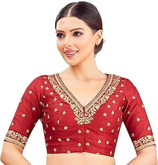 Studio Shringaar Women's Embroidered Wedding Saree Blouse