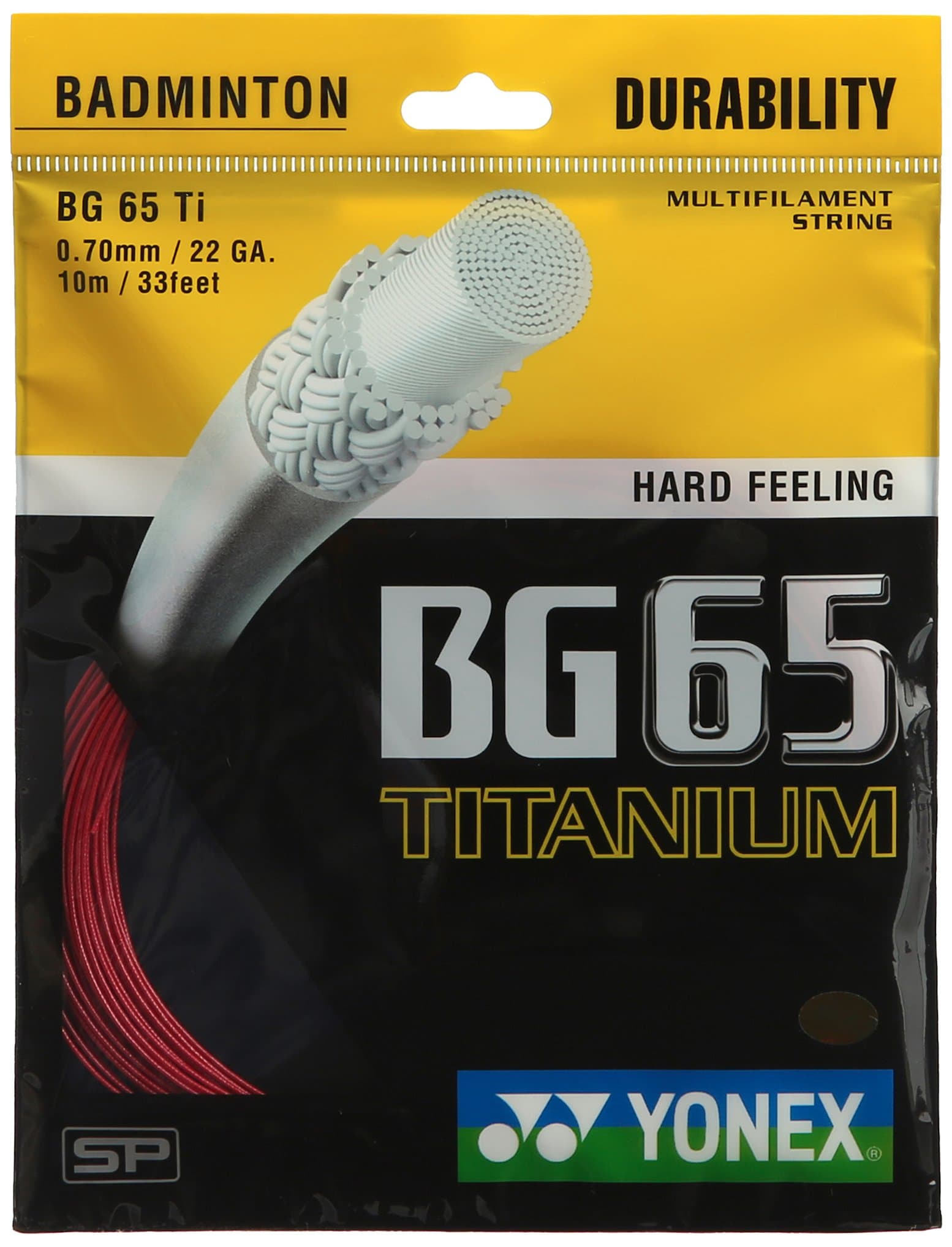 BG 65 Titanium Badminton Strings, 0.70mm (Red)