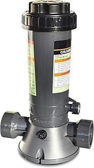 HYDROTOOLS 87501 Economy In-Line Automatic Chlorine Feeder Chlorinator Adjustable Output 4.2 Lbs Capacity | Universal Compatibility | Above Ground & Inground Swimming Pool Bromine Install