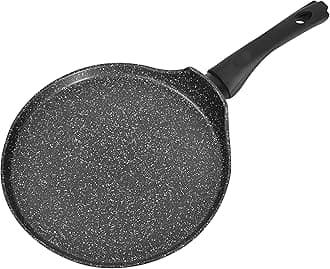 Blackmoor 26cm Pancake Pan/Non-Stick Pancake Frying Pan/Suitable for Induction Hob, Electric and Gas Hobs/Crepe Pan, Roti Maker, Omelette Pan, Chapati Pan, Tawa /, Black
