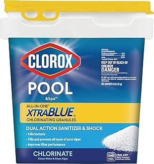 CLOROX Pool&Spa All-in-One XtraBlue Chlorinating Granules, Kills Bacteria & Stops Algae, Blue, 6 Pounds