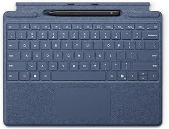 Microsoft Surface Pro Keyboard for Surface Pro 9 and 8 with Pen Storage, Alcantara Material, Sapphire