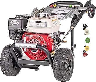 Simpson 61014 3500 PSI at 2.5 GPM Honda GX200 with AAA AX300 Axial Cam Pump Cold Water Professional Gas Pressure Washer PS61002-S