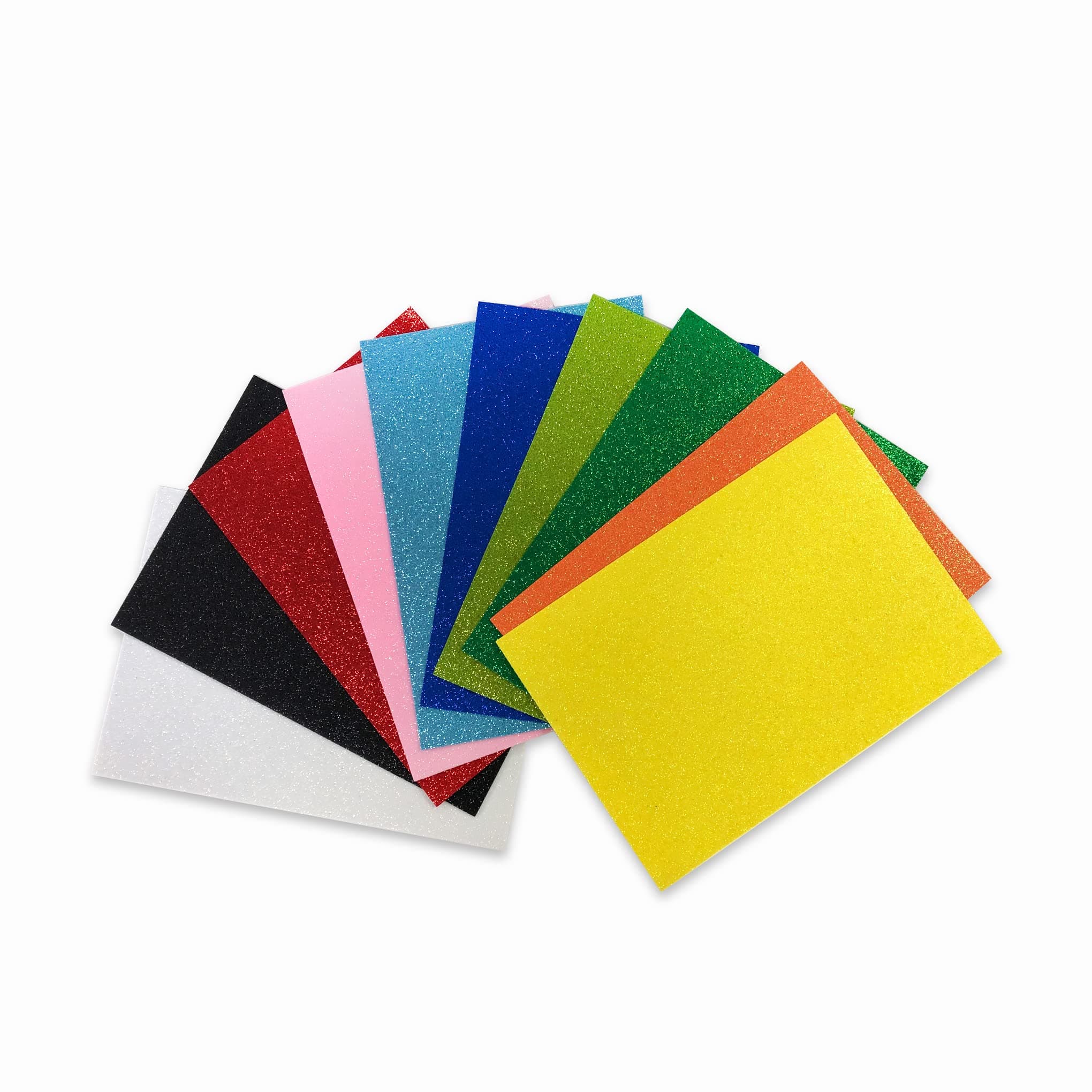 Maxi Glitter Eva Foam 10 Sheets A4 21x29.7cm Assorted Colours, 2mm 1/12” foam for easy cutting, shaping and gluing, MX-GLFA4-ASST