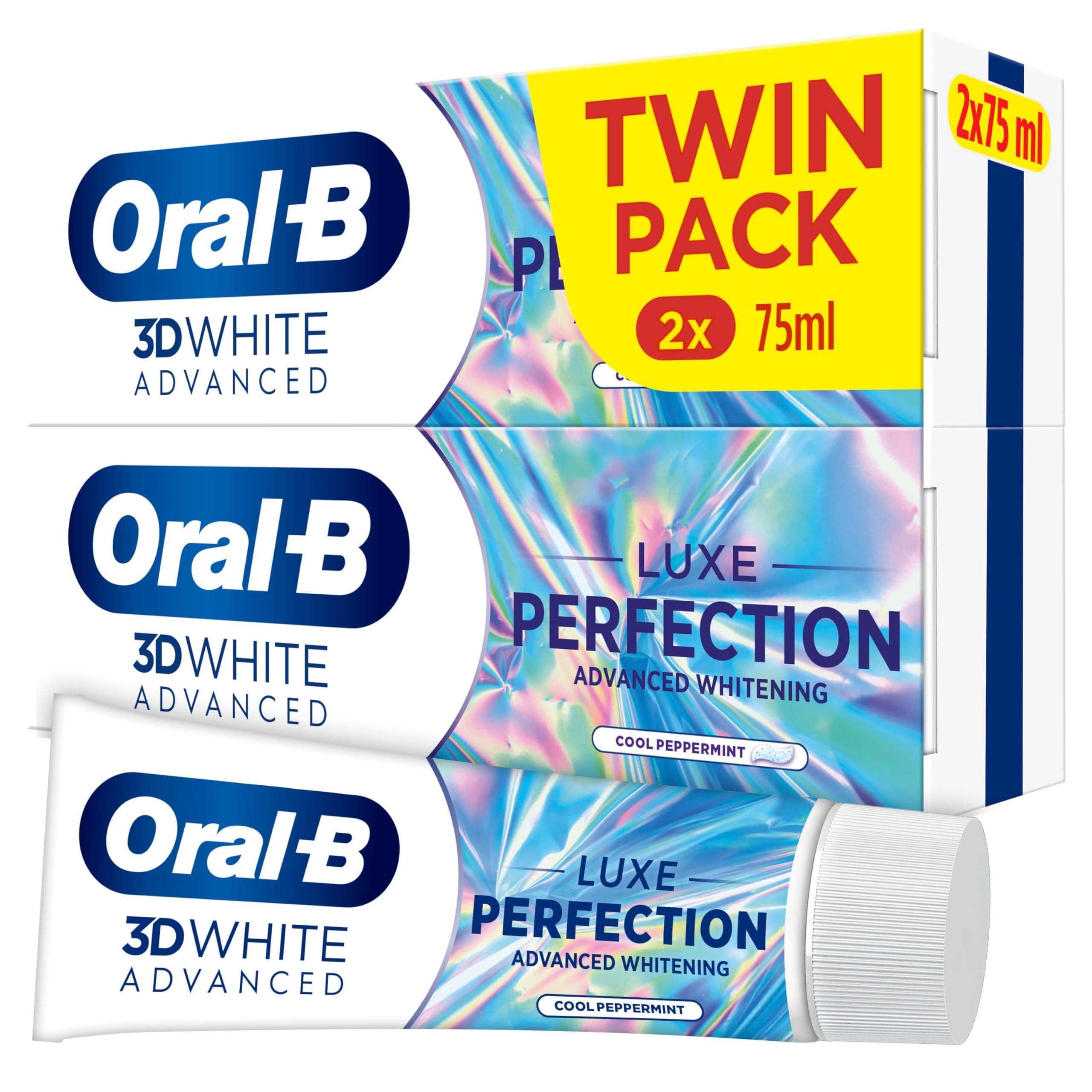 Oral-B 3D White Advanced Luxe Perfection Toothpaste 2 x 75ml Twin Pack