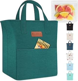 KUBYA Lunch Box Lunch Bag for Women Adult Men Insulated Cooler Lunch Boxes Simple Reusable Lunchbag Cute Lunchbox Large Capacity Lunch Tote Bags for Picnic or Work, Included Food Storage Bag