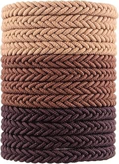 Large Blonde Pony Tails Hair Ties,Brown Hair Ties,No Damage,Thick,Braided,Bun Holders for Women,Girls,Durable Hair Tie Elastics (Brown,Black)