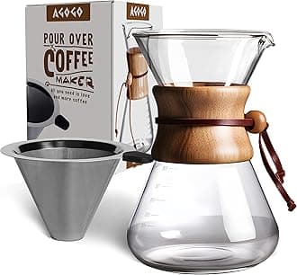 AGOGO Pour Over Coffeemaker Set Classic Series with Filter 8 Cup Slim Shape