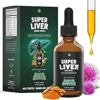 Super Liver Support with Milk Thistle - All Natural Liver Cleanse Detox & Repair Aid - Doctor-Formulated Liver Supplement - Liquid Herbal Supplements for Liver Health - 1 Month Supply