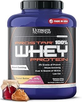 Prostar Whey Protein Powder Isolate, Peanut Butter & Jelly - Low Carb, High Protein Powder Shake for Muscle Gain & Recovery - Low Sodium, Low-Fat & Keto Friendly - 5.28 lbs Tub