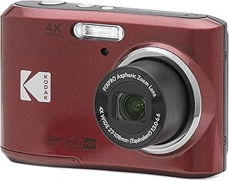PIXPRO FZ45 Digital Camera, 16MP Point & Shoot with 4X Optical Zoom, 27mm Wide Angle, 2.7 Inch LCD, 1080p Video, Red