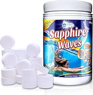 5 in 1 Multifunction Chlorine Tablets for Hot Tubs, Spa, Swimming Pools. 1Kg Tub 50 x 20g 1" Spas Paddling Pool Hot Tub Chlorine Tablets for use in Chemicals Floating Dispenser.