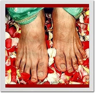 Guruji Charan Swaroop Photo Frame with Front Glass - D05 (White, 5 X 5 Inch)