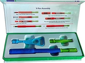 SpeechGears Tactile Kit Face Sensory Integration Tools Speech Feeding V Pen Uni Tip Pointed Tip Talk Tip Handheld Massager (Blue)
