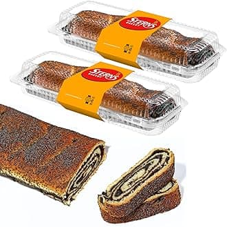 Poppy Seed Cake | Traditional Hungarian Food | Scrumptious & Delicious | Yeast Cake with Poppy Seed Filling | 16 oz Per Poppyseed Cake (2 Pack)