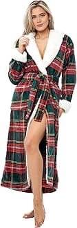 Alexander Del Rossa Women's Fluffy, Fuzzy Plush Robe - Long Hooded, Plus Size Fluffy, Fuzzy Plush Robe - Long Hooded, Plus Size