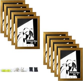 Art Street A4 Size Certificate, Document Photo frames Set Of 10 For Home Decoration, Living Room, Office Decoration (Vintage Gold, Size: 8" x 12")