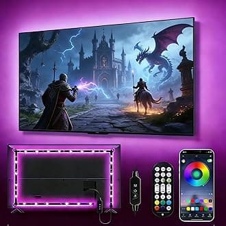 Daymeet Led Lights for TV, 5M Smart LED TV Backlights for 55-85 inch USB TV Monitor Behind Lighting Color Changing RGB TV Led Light Strip with Remote Music Sync Bluetooth APP Control for Bedroom