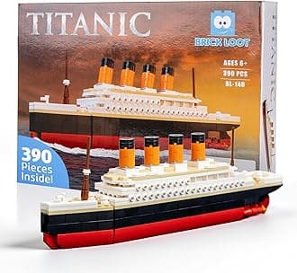 Brick Loot Titanic Building Set – 390-Piece LEGO Compatible Ship Model Kit for Adults & Kids, DIY Mini Bricks 3D Puzzle STEM Toy, Collectible Display, Gift for Ship Lovers (Large)