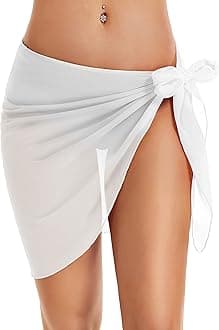 Swimsuit Coverups for Women Sarong Beach Bikini Wrap Sheer Short Skirt Chiffon Scarf for Swimwear