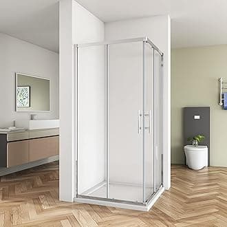 Biubiubath 760x760mm Sliding Doors Corner Entry Shower Enclosure 5mm Extra Toughened Safety Glass Screen Cubicles