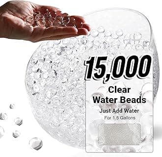 Clear Water Beads for Vases, Vase Fillers for Centerpieces, Transparent Gel Balls (15,000 pcs.)
