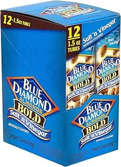 Blue Diamond Bold Almonds, 45ml tubes, Salt 'n Vinegar, 12 tubes