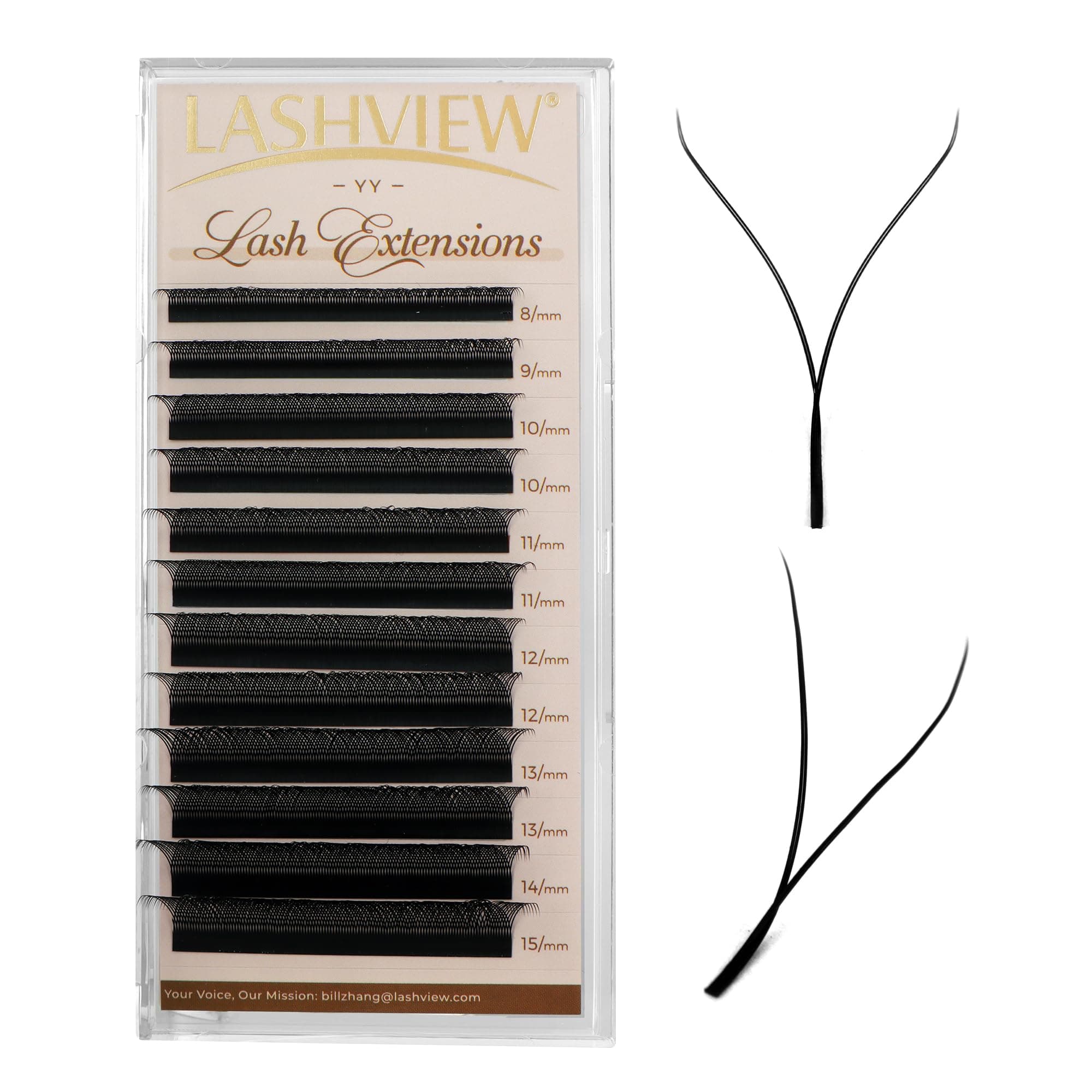 LASHVIEW W Lashes Extensions, Double 3D Premade Fans 0.07 C Curl 8-15mm Clover Lash Extensions W Shape Eyelash Extension Volume Premade W Lashes (Double 3D 0.07 C 8-15mm)