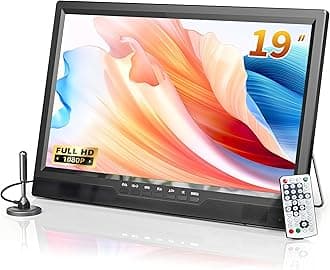 Desobry 19 Inch Portable TV with Antenna, 1080P Small TV with Rechargeable Ba...