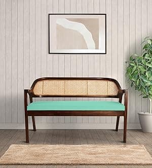 Enigma Bench Walnut Finish (Green Cyan)