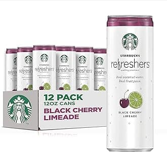 RTD Coffee, Refreshers with Coconut Water, Black Cherry Limeade, 12 fl oz. cans (12 Pack)
