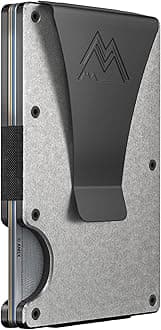 Mountain Voyage CoMinimalist Wallet for Men & Women - Slim RFID Wallet, Scratch Resistant, Credit Card Holder & Money Clip, Easily Removable Money & Cards, (Tumbled Titanium)