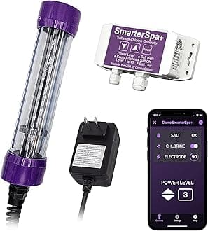 SmarterSpa+ Saltwater Chlorine Generator with Automatic Chlorine Detection and Mobile App for Spas Up to 2000 Gallons