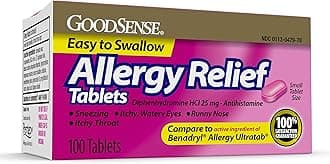 Allergy Relief Diphenhydramine HCl 25 mg Antihistamine, 100-Count Allergy Pills