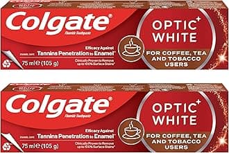 Toothpaste Optic White, Stain Removal Whitening Toothpaste for Coffee Tea and Tobacco Users, 2x75ml, 2 Pack