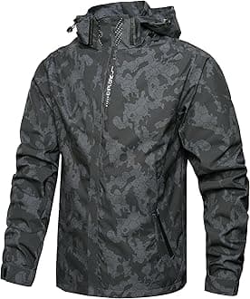 - Men's Lightweight Waterproof Rain Jacket,Shell Hooded Outdoor Raincoat Hiking Windbreake jacket