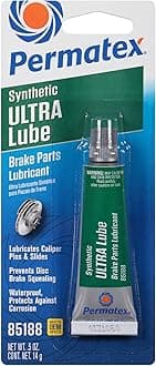 Permatex 85188 Ultra Disc Brake Caliper Lubricant, Green non-melting Synthetic lubricant, Helps prevent seizing and sticking of Brake disc components 1 x 14g