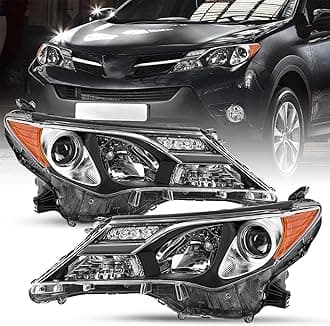 SOCKIR Headlight Assembly Fit for 2013 2014 2015 Rav4, 13 14 15 Rav 4 Halogen OE Style Headlamp Replacement Driver and Passenger Side