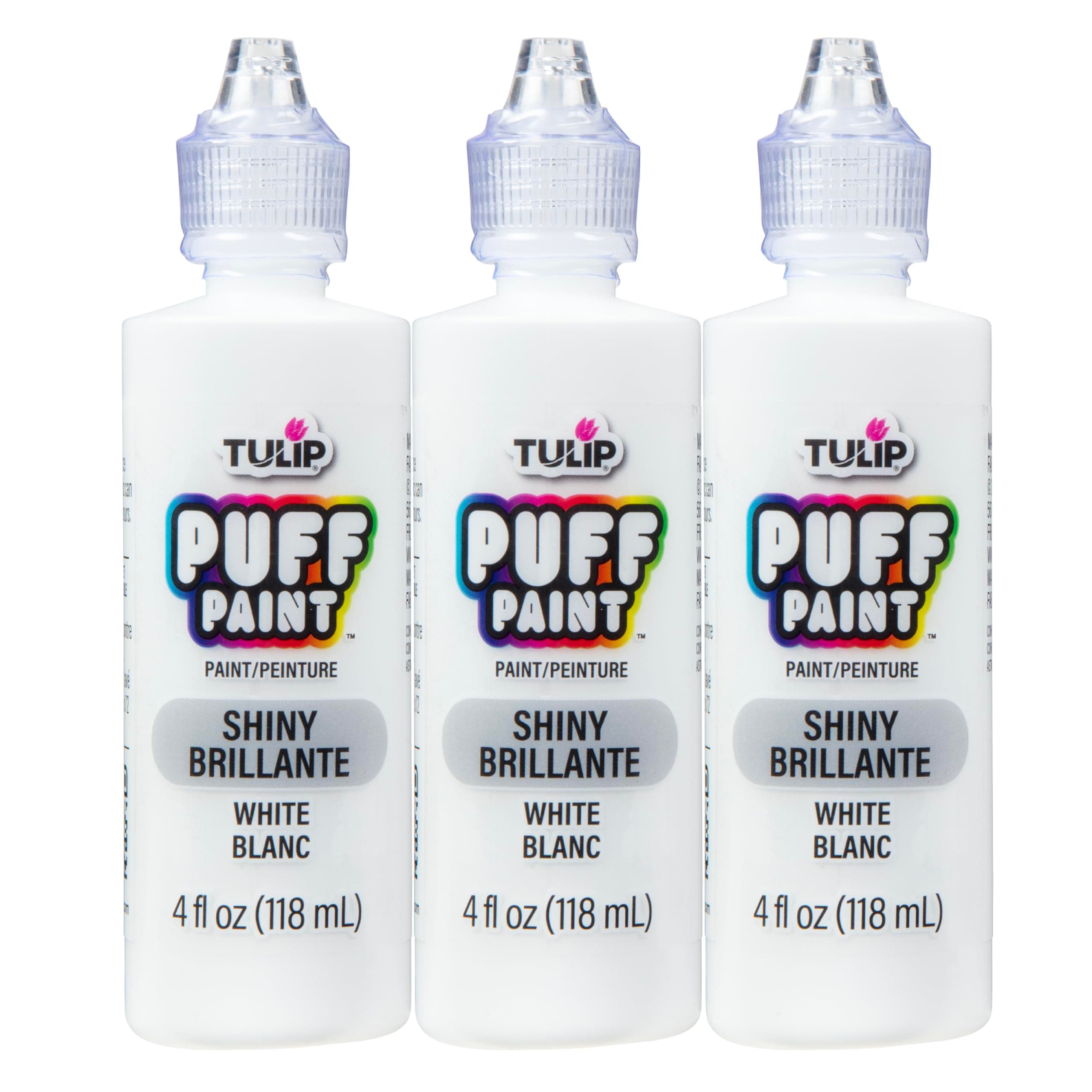 Tulip Dimensional Fabric Paint 4 oz Slick White 3 Pack, 4 Fl Oz (Pack of 3), 3 Count