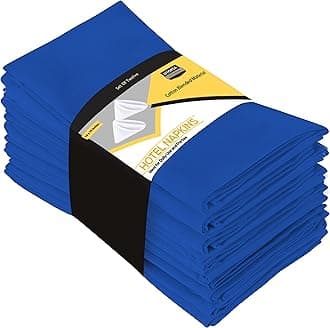 Utopia Kitchen Royal Blue Cloth Napkins [12 Pack, 18x18 Inch] Absorbent Cotton Blend Washable and Reusable for Dinner, Restaurant, Lunch, Wedding and Hotel