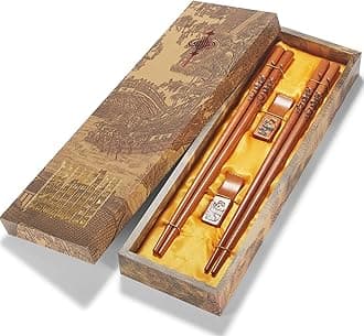 Chopstick Reusable Chinese Panda Chopsticks with Holder and Carrying Bag Chinese Traditional Stylish Set（2 Pairs）