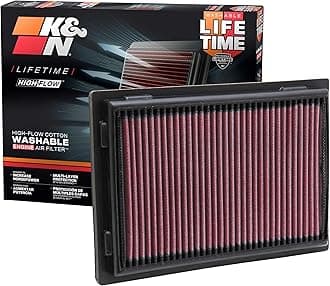K&N High-Flow Original Lifetime Engine Air Filter: Increase Power: Premium, Washable: Compatible with 2006-2018 Lexus/Toyota: ES300h, HS250h, LS460, LS600h, Avalon, Camry, Rav 4, 33-2381