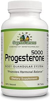 Organic Farm Vitamins Progesterone 5000 - Body glandular System Dietary Supplement, 100% Natural Progesterone Pills - Formula to Balance Hormones - progesterone Supplement, 90 Tablets