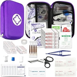 276PCS Compact Small First Aid Kits for Home Businesses Urgent Essential Mini First Aid Kit Travel Size Car Emergency Supplies Kit for Hiking Boating Skating, Purple