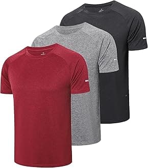3 Pack Running Shirts Men Dry-Fit Training Sport Tops for Men Comfort Workout Shirts Moisture Wicking Active Athletic Shirts Short Sleeve Tops（521） BGR-2XL