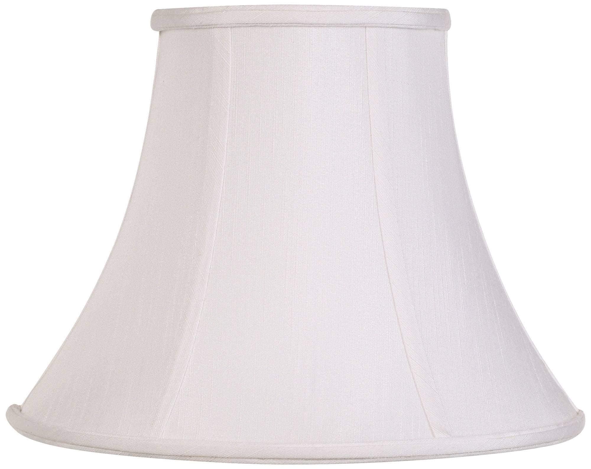 White Large Bell Lamp Shade 7" Top x 14" Bottom x 11" Slant x 10.5" High (Spider) Replacement with Harp and Finial - Springcrest