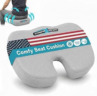 Seat Cushions | Office Chair Cushions for Desk, Car, Wheelchair| Ergonomic Memory Foam Seat Cushion for Support & Comfort | Helps Improve Sitting Posture for Work & Body Relief