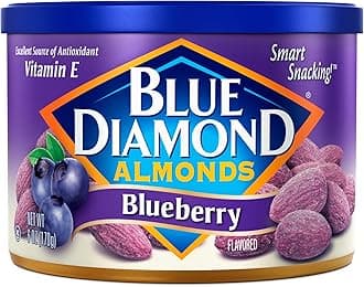 Blue Diamond Almonds, Classic Blueberry Flavored Sweet Snack Nuts, Non-GMO, Kosher, and No Gluten Ingredients or Artificial Flavors, Great size for On-the-go, Lunch, Adults and Kids, 6oz Can